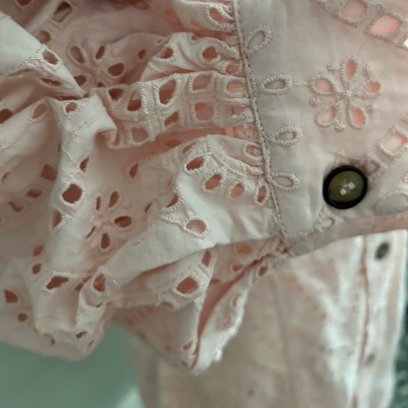 Ganni broderie anglaise eyelet pink puff sleeves mini dress .Excellent condition - Picture 4 of 7